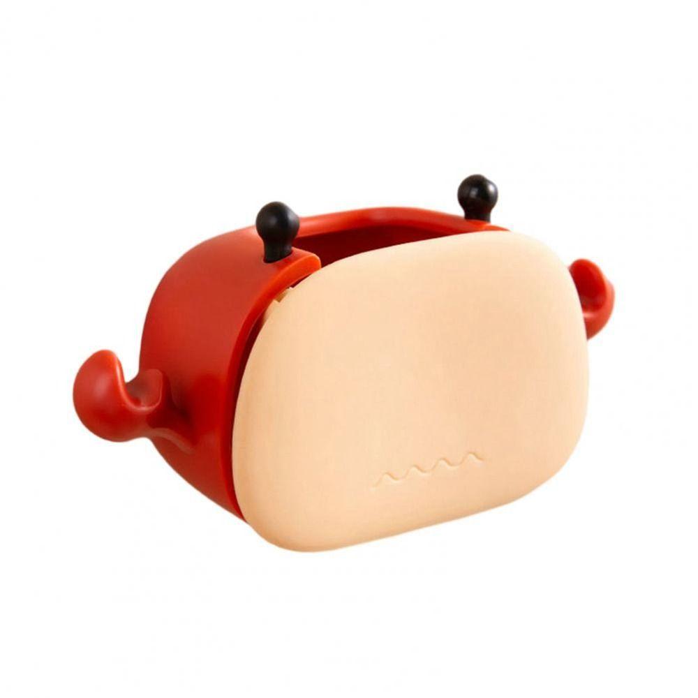 Plastic Crab Broom Holder Wall-Mounted Broom Storage Rack Cute Crab Mop Clip  Kitchen красный