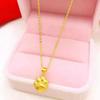 Vietnamese Sand Gold Kitten Paw Pendant Necklace, Gold-Plated Copper, Cute Cartoon Design for Girlfriend