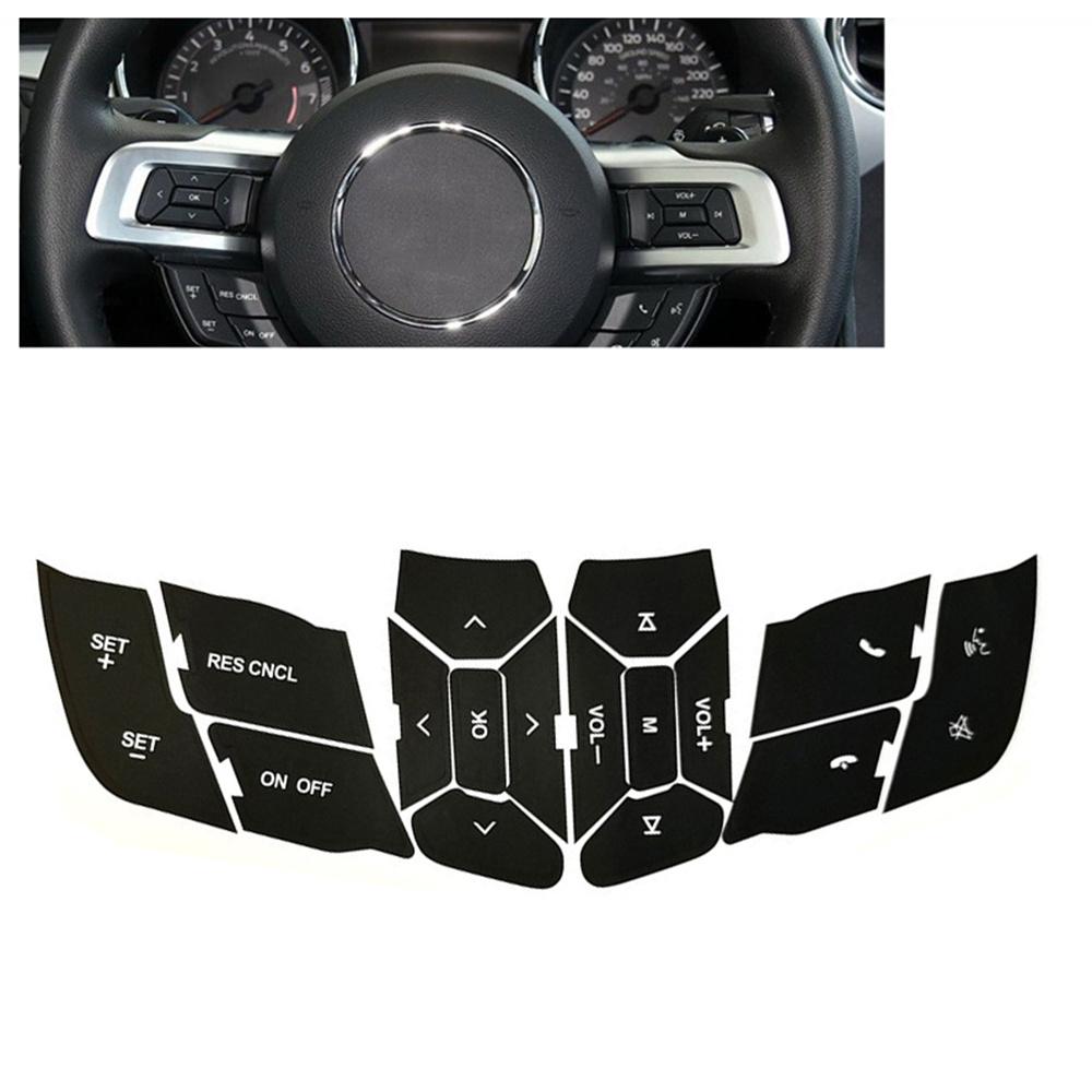 Steering Wheel Button Repair Decals Stickers Replacement For Ford Mustang 15-18