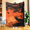 1pc of Autumn Forest Scene Flannel Blanket, High-definition Digital Print, All-season Use, Cooling Blanket, Skin-friendly Soft 100% Polyester, the Per