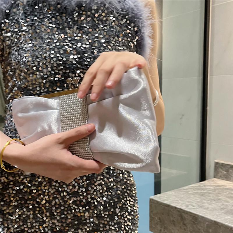 High-end Design Women's Bowknot Diamond Evening Clutch Bag Fashion Party Butterfly Bow Rhinestone Handbag Elegant Crossbod Bag
