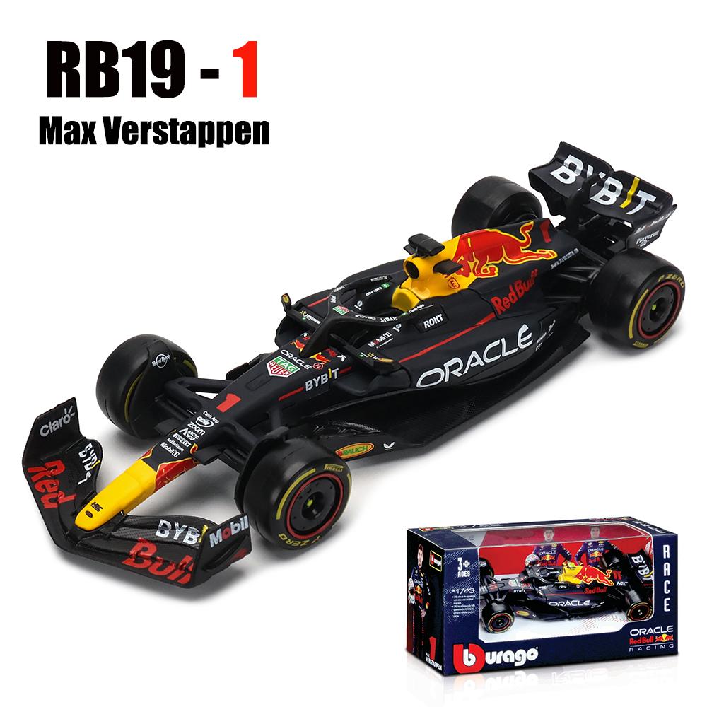 ABAJ1 Bburago 1:43 F1 Red Bull Racing TAG Heuer RB19 Miami GP 2023 #1 Verstappen #11 Perez Alloy Car Die Cast Model Toy Collectible
