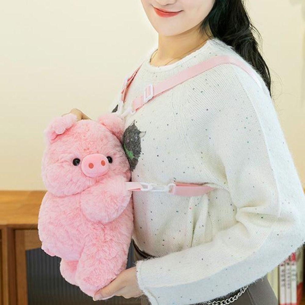 Plush Doll Little Pig Doll Shoulder Bag Animals Cartoon Plush Schoolbag  Students