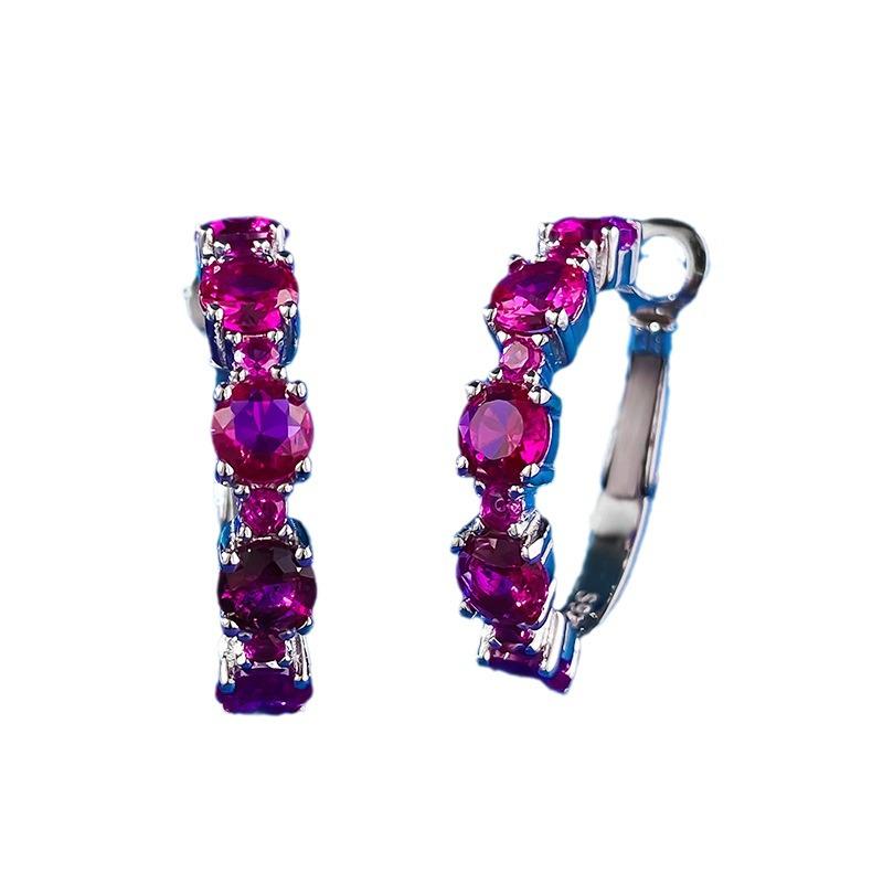 2024 European & American S925 Sterling Silver Full Diamond Circle Earrings - Luxury Inlaid Fashion Women's Style