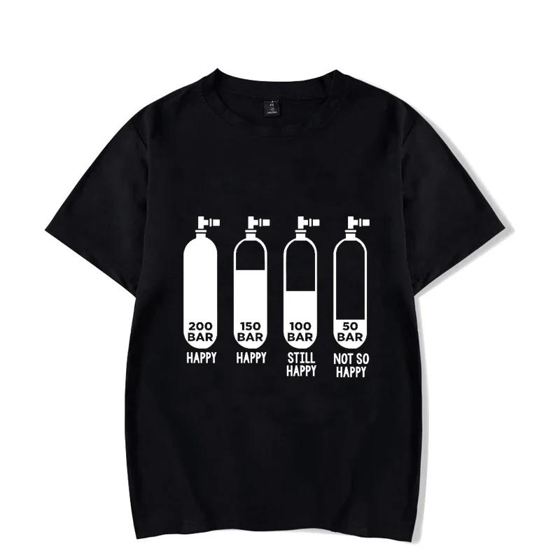 Diver 200 Bar Funny T Shirts Unisex Summer Luminous Harajuku Short Sleeve Streetwear Tops Heartbeat Scuba Diving Unisex and Unisex Tees