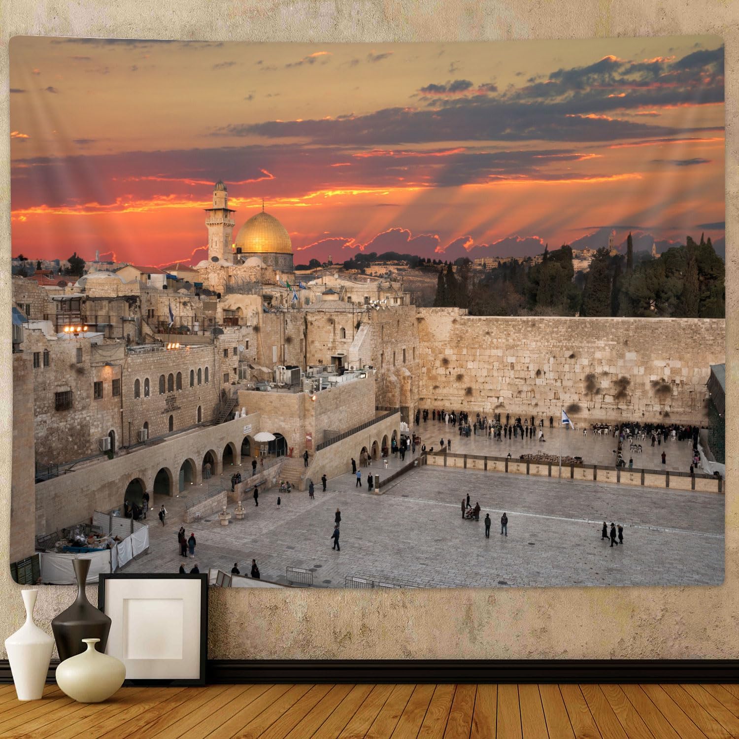 Tapestry Western Wall Jerusalem city Kotel 75x100
