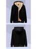 Men's Warm Fleece-Lined Hooded Cardigan Sweatshirt - Cotton, Sports Casual, Loose Fit
