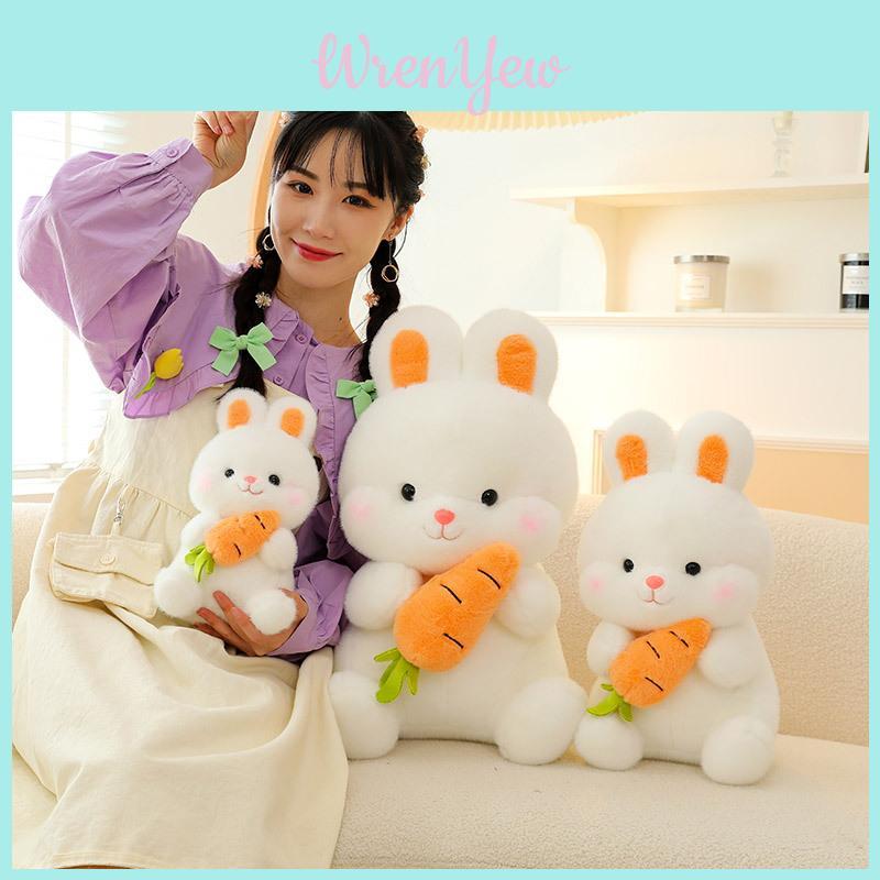 Adorable Carrot Rabbit Plush Toy Soft Stuffed Animal Pillow Cute Bunny Doll Birthday Gift For Girls
