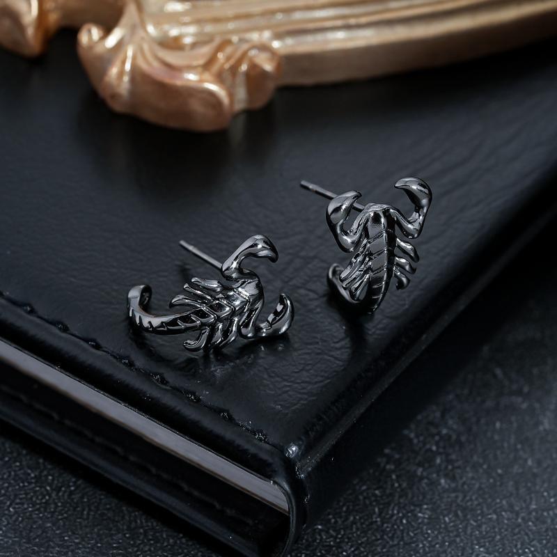 Retro Personality Scorpion Hip-Hop Style Silver Creative Temperament Animal Man And Woman Stud Earrings