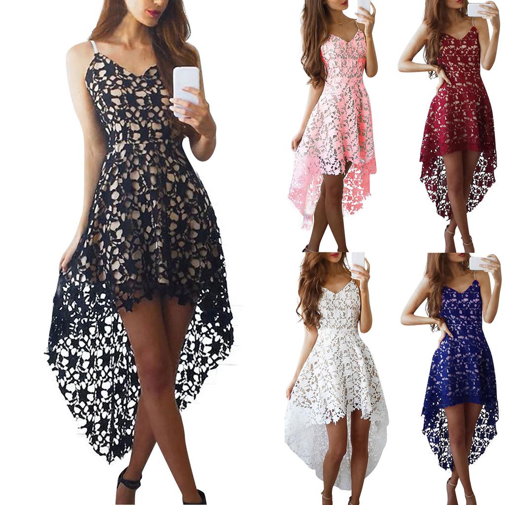Robe Femme Vintage Manches Courtes Dentelle Florale - Tenue Cocktail Soirée Élégante