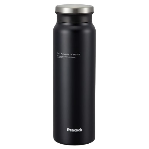 Peacock Stainless Steel Water Bottle, 0.8L, AMZ-80, Matte Black
