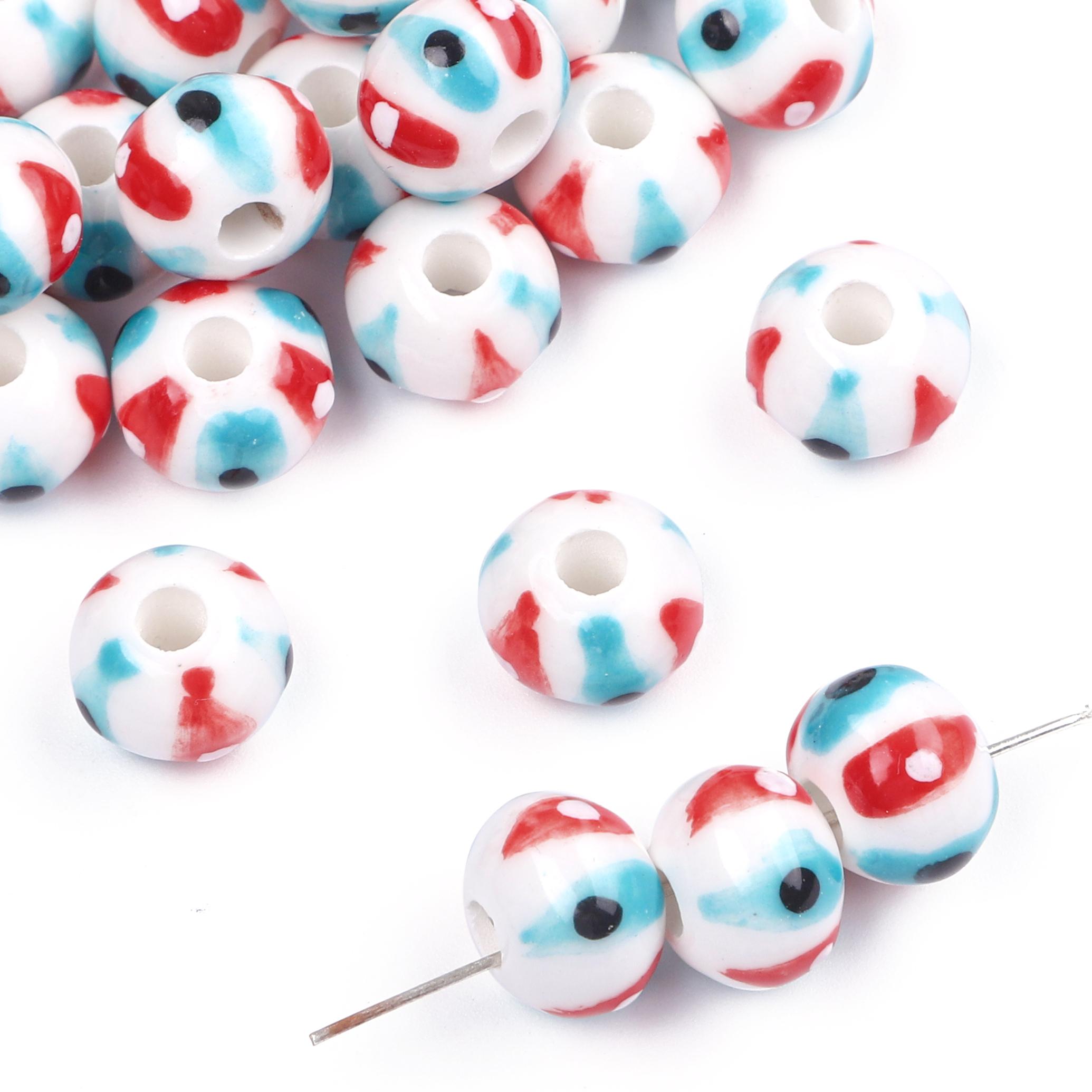 

2 шт./пакет 12x9 мм круглый горошек керамические фарфоровые свободные бусины-разделители для DIY ювелирных изделий аксессуары для рукоделия