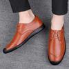 Men's Male Casual British Business Cow Genuine Leather Shoes  Flats Spring Autumn Offices Formal Shoes 2024 New