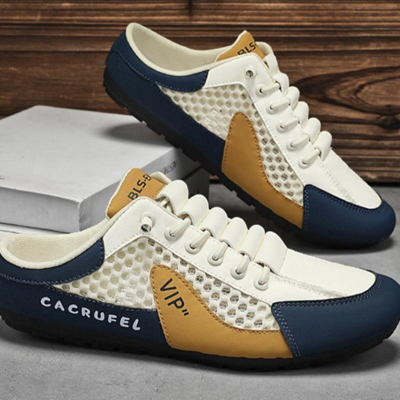 Męskie Siateczkowe Oddychające Półkapcie 2025 Nowe Casualowe Sportowe Kapcie Miękkoszelowe Wsparcie Półkapcie Antypoślizgowe Plażowe Płaskie Kapcie