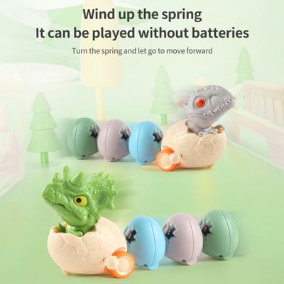 Yousheng Wind-up Dinosaur Egg Toy Movable Mouth Clockwork Dino Toy with 3 Magnetic Eggs Toddlers Inertial Drive Cartoon Dinosaur Car Toy
