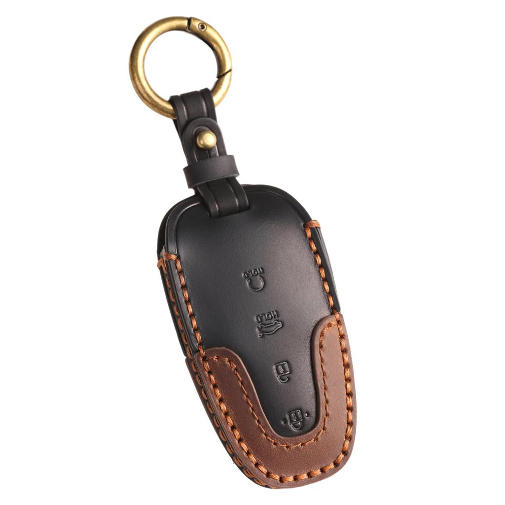Customized for Beijing Hyundai car key cover, pure hand-stitched leather, high-end key bag, shell ring.