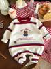 In-Stock Family Bear Sweaters: Parent-Child Knit Outfits for Mother-Daughter-Son, Short-Sleeved for Autumn/Winter