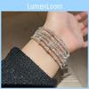 Geometric Silver Copper Bangle With Rhinestone Embellishments For Fashion Women