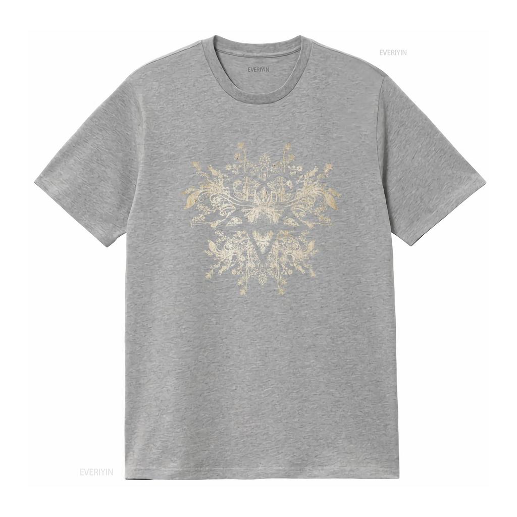HIM Band Heartagram Schwarzes T-Shirt 100% Baumwolle Mode Oberteil Vintage Gewaschen Dehnbar Vielseitiges Oberteil Für den Alltag Streetwear