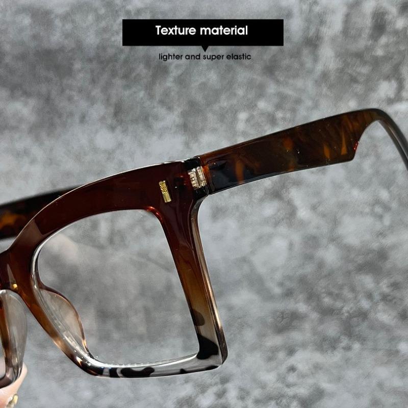 Y2k Oversized Frame Reading Glasses Women Leopard Print Blocking Blue Light Presbyopic Spectacles Eyeglasses Clear Lens