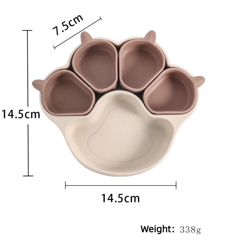 Soft Silicone Baby Feeding Set with Suction Bowl Plate Spoon Fork Toddler Training Tableware BPA Free Dishwasher Safe Easy Clean