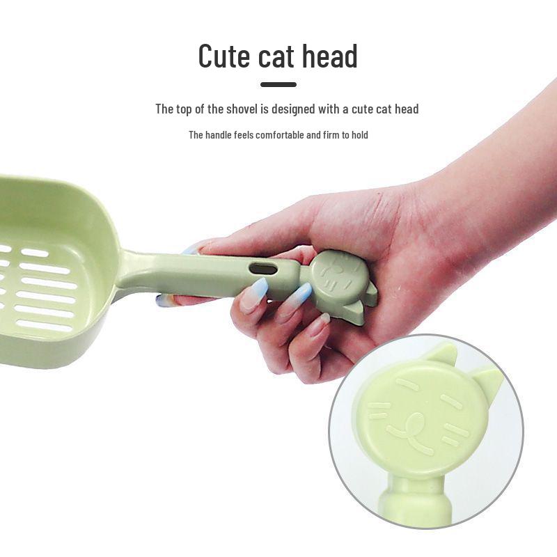 Macaron Cat Litter Scoop: Thick, Lightweight, Grid-Style Pet Shovel