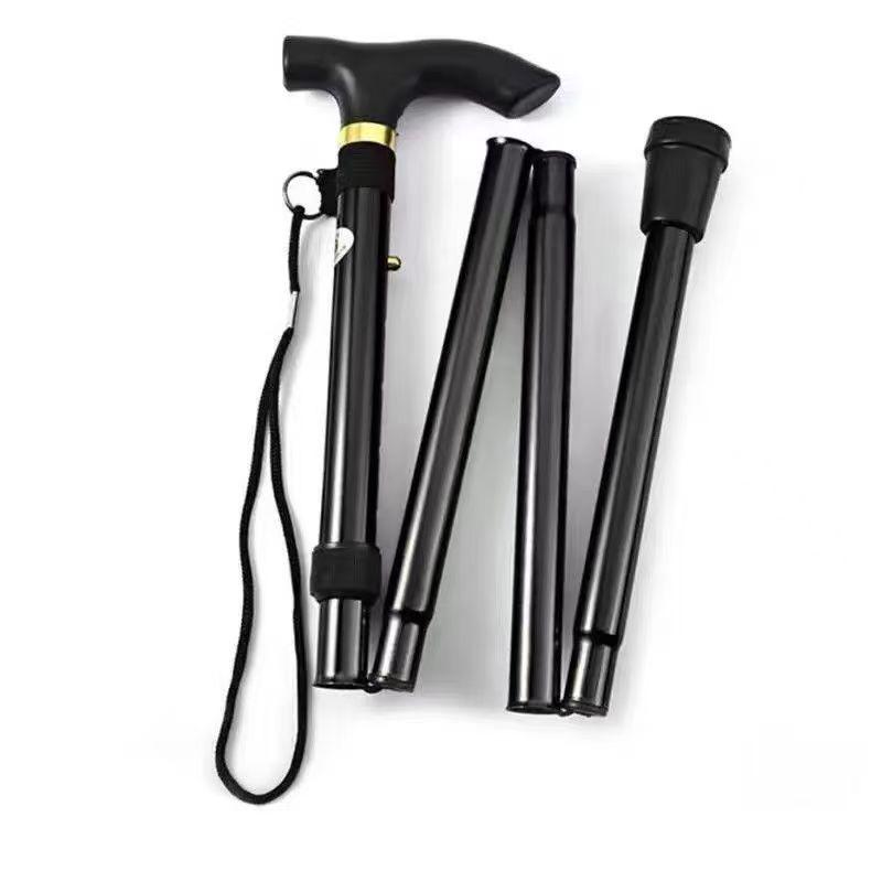 Multifunctional Aluminum Alloy Telescopic Hiking Poles for Elderly - Foldable Walking Sticks