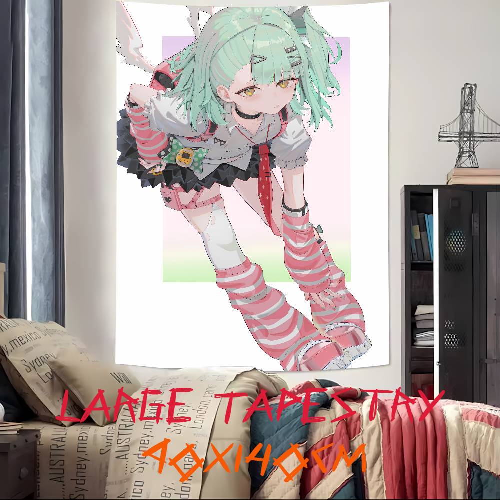 Large Cool Video Game ZZZ Cute Kawaii Angel Girl Tapestry Wall Hanging Art Decoration Aesthetic Background Cloth Birthday Gif