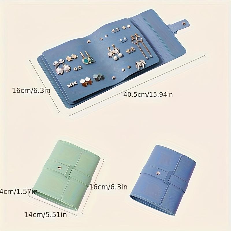 Faux Leather Earring Layered Jewelry Storage Book - Faux Leather Jewelry Organizer Bag - Earring and Ring Small Bag - Book Design Earring Rack