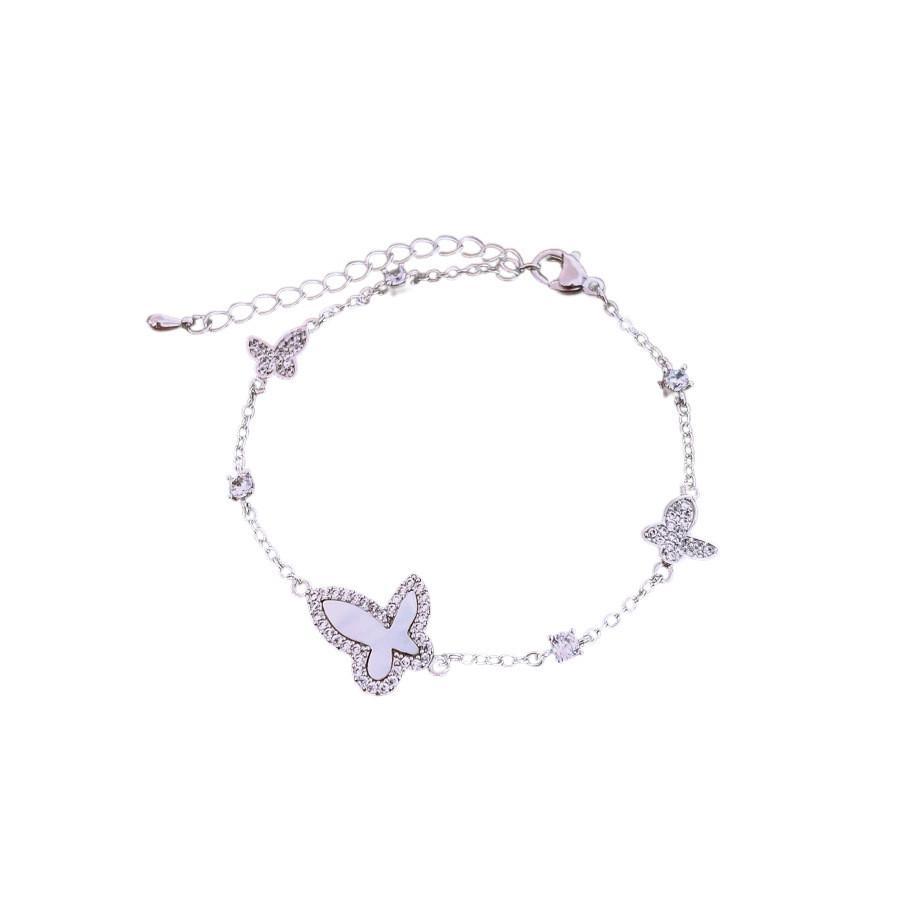 Light Luxury Zircon Butterfly Hand Bracelet For Women Fashion Daily Wear