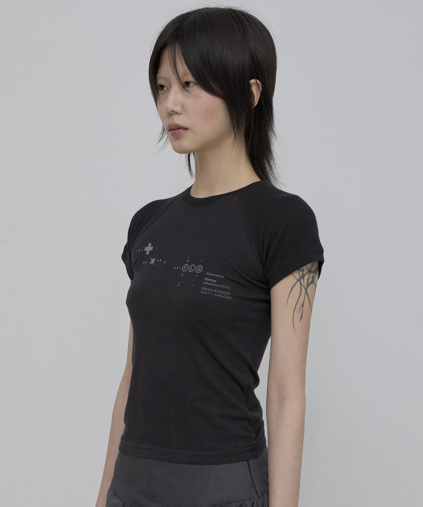 Peulleeoeob Muta Waffle Raglan T-Shirt (Fl-154_Black)