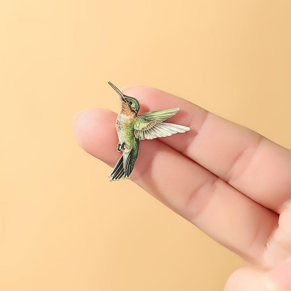 Light Luxury Bird Badge Pin Vintage Bird Metal Pin Hummingbird Enamel Brooch Clothes Accessories