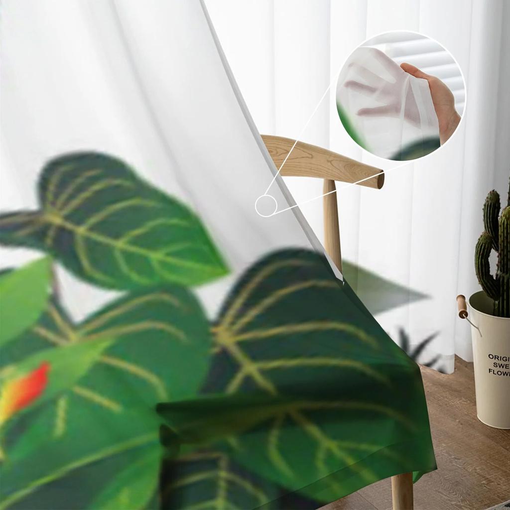 Toucan Bird Sheer Curtains For Living Room Kids Bedroom Tulle Curtains Kitchen Window Treatment Drapes