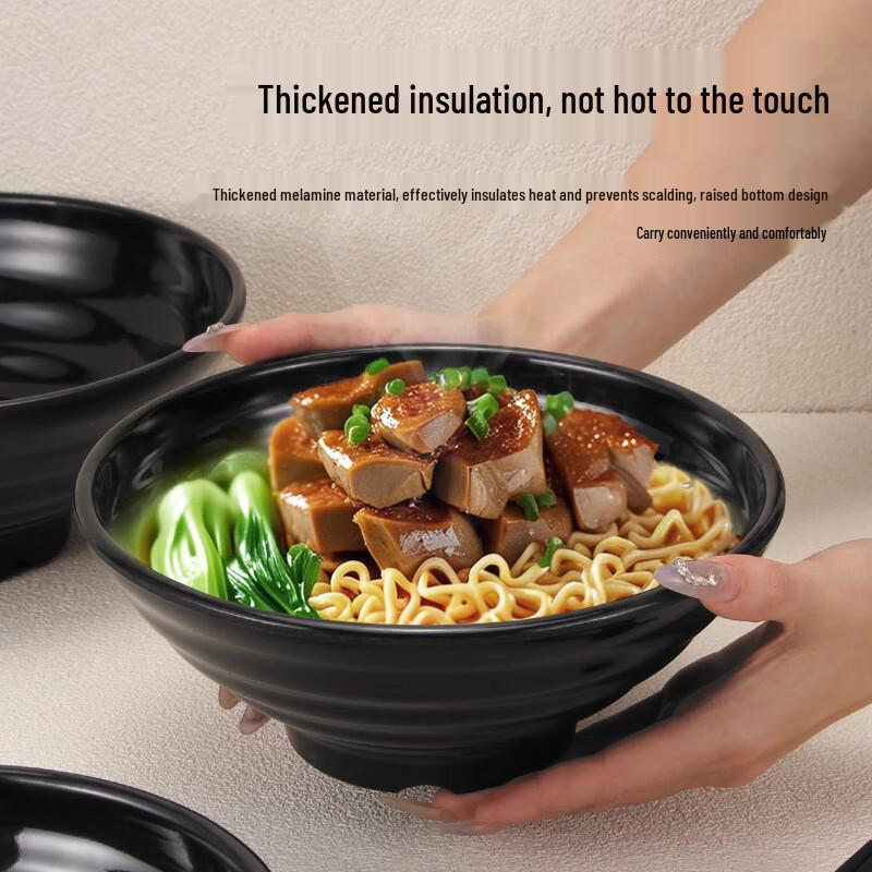 Black Melamine Noodle Bowl