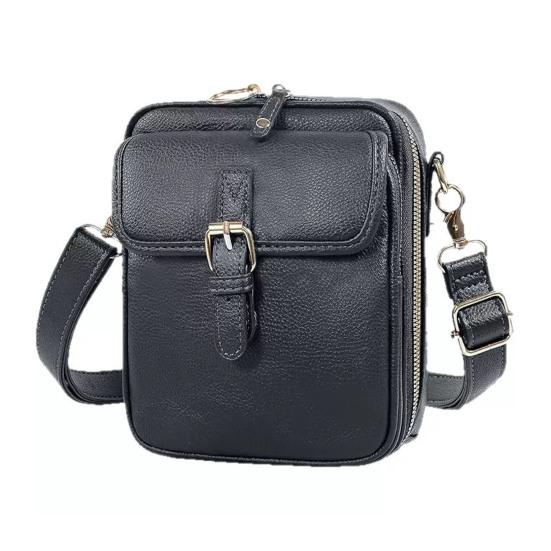 

Women Travel Crossbody Bag Faux Leather Shoulder Bag with Adjustable Strap Messenger Bag сірий