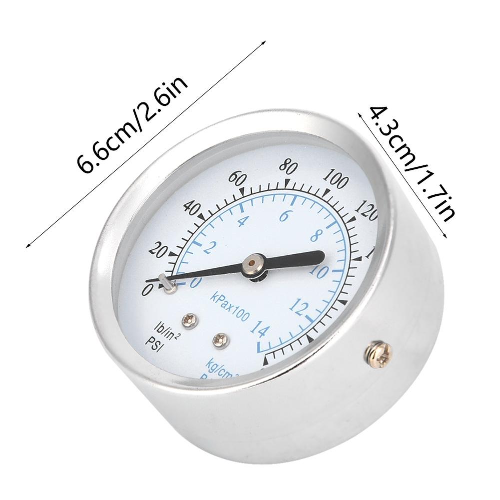 014kgcm 0200psi Dual Scale Pressure Gauge  18NPT Back Connection