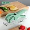 Stainless Steel Fruit Vegetable Slicer Food Grade Spring Clip Cutter Wavy Blade Even Slicing Professional Kitchen Tools for Home