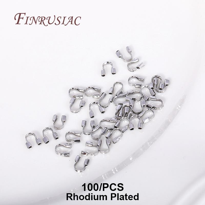 Brass Round Spring Ring Clasp Crimp Beads End Beads Findings For DIY Jewelry Making 14K/18K Gold Plated U-shaped Protective Tube