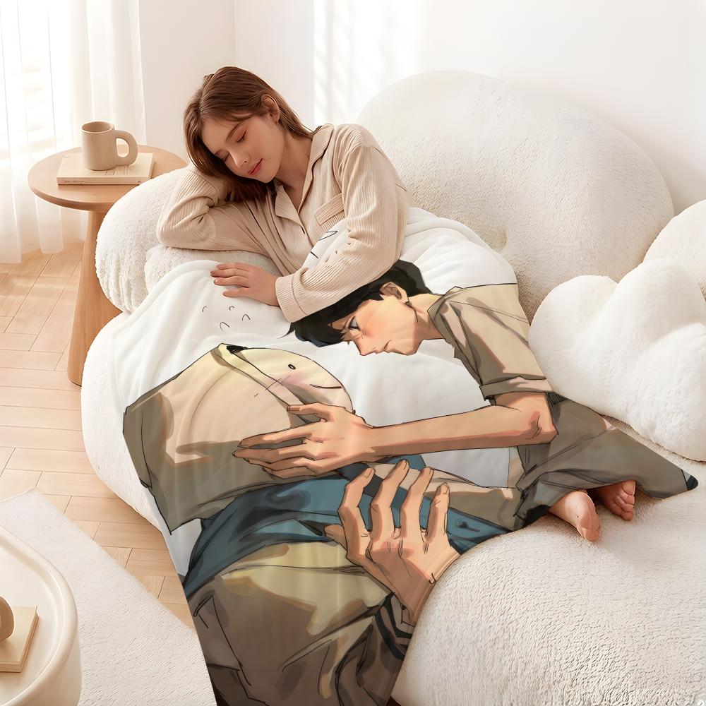 Illustration D-DFC Throw Flannel Blanket Skin Soft Suitable for Sofa Living Room Bed Travel and Gifts