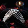 Costume Party Accessories Skeleton Hands Hair Clips, Gothic Metal Skull Side Clip for Women, Spooky Halloween Horror Accessories, Punk Rock