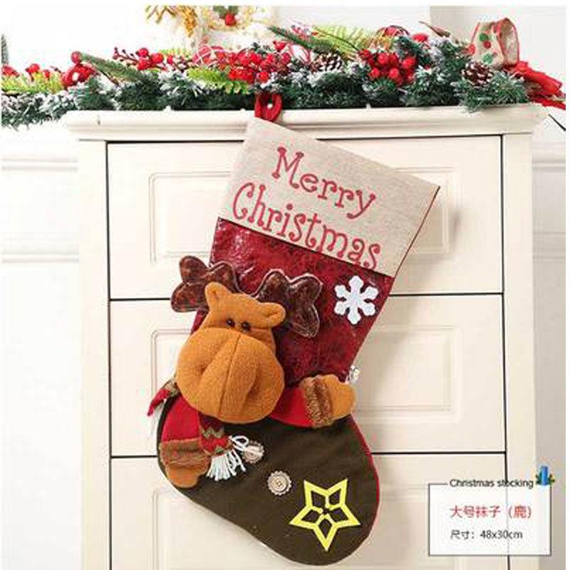 Large Christmas Sock Gift Bag Small Candy Bag Cartoon Gift Bag Christmas Decoration