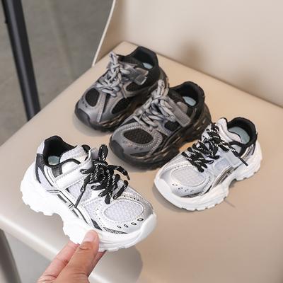 Kinderschuhe 2025 Herbst neue Jungen Klettverschluss-Sneaker Mesh atmungsaktiv Mädchen Laufschuhe vielseitig
