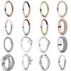 925 Silver Pink Heart Stone Moon Number Eight Red Blue Green Ring Women Rings Fine Jewelry Fashion Accessories