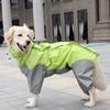 Waterproof 4-Leg Dog Raincoat With Hood Medium To Large Breeds Golden Retriever Samoyed Alaskan Malamute