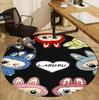 Labubu Pattern Round Rug, Indoor/Outdoor Mat, for Picnic, Gameroom, Bedroom, Office, Living Room, Home Decor Carpet, Birthday Gift