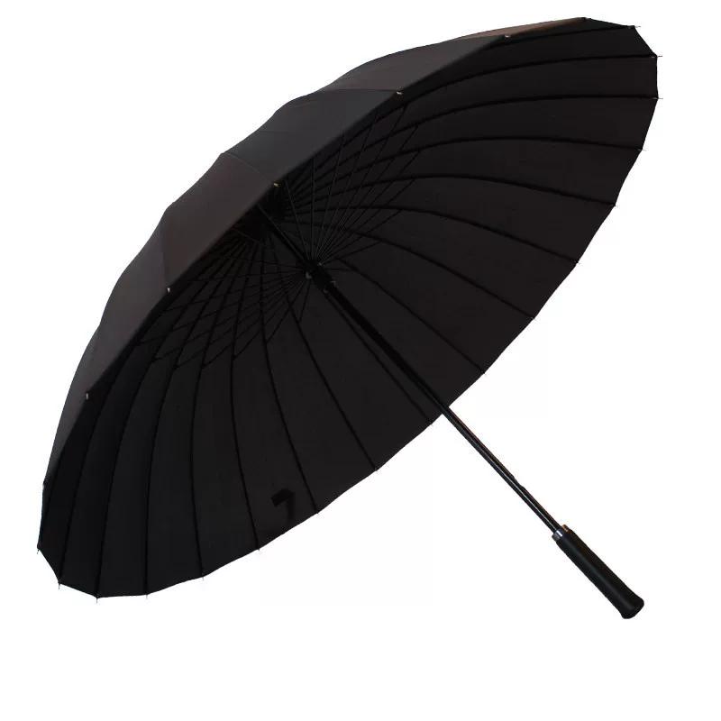 Ombrello Automatico Rinforzato Antitempesta Extra Large, 24 Stecche, Manico Lungo Dritto per Uomo, Ombrello Grande con Manico Dritto Doppio Spessore