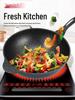 Premium Maifan Stone Non-Stick Wok, Low-Smoke, Flat-Bottom, Universal for Gas & Induction Cooktops, 32CM Stir-Fry Pan.