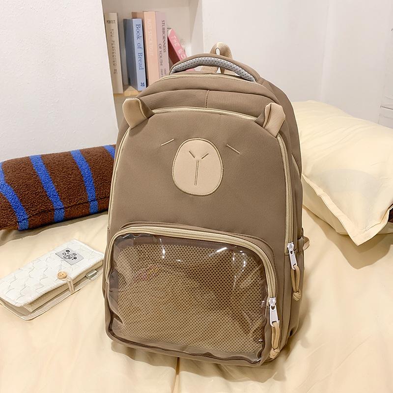 School bag female new cute ugly cute cartoon pain layer backpack high value primary and secondary school students large capacity backpack male