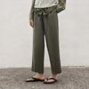 LESS Women's 100% Wool Straight Cropped Pants