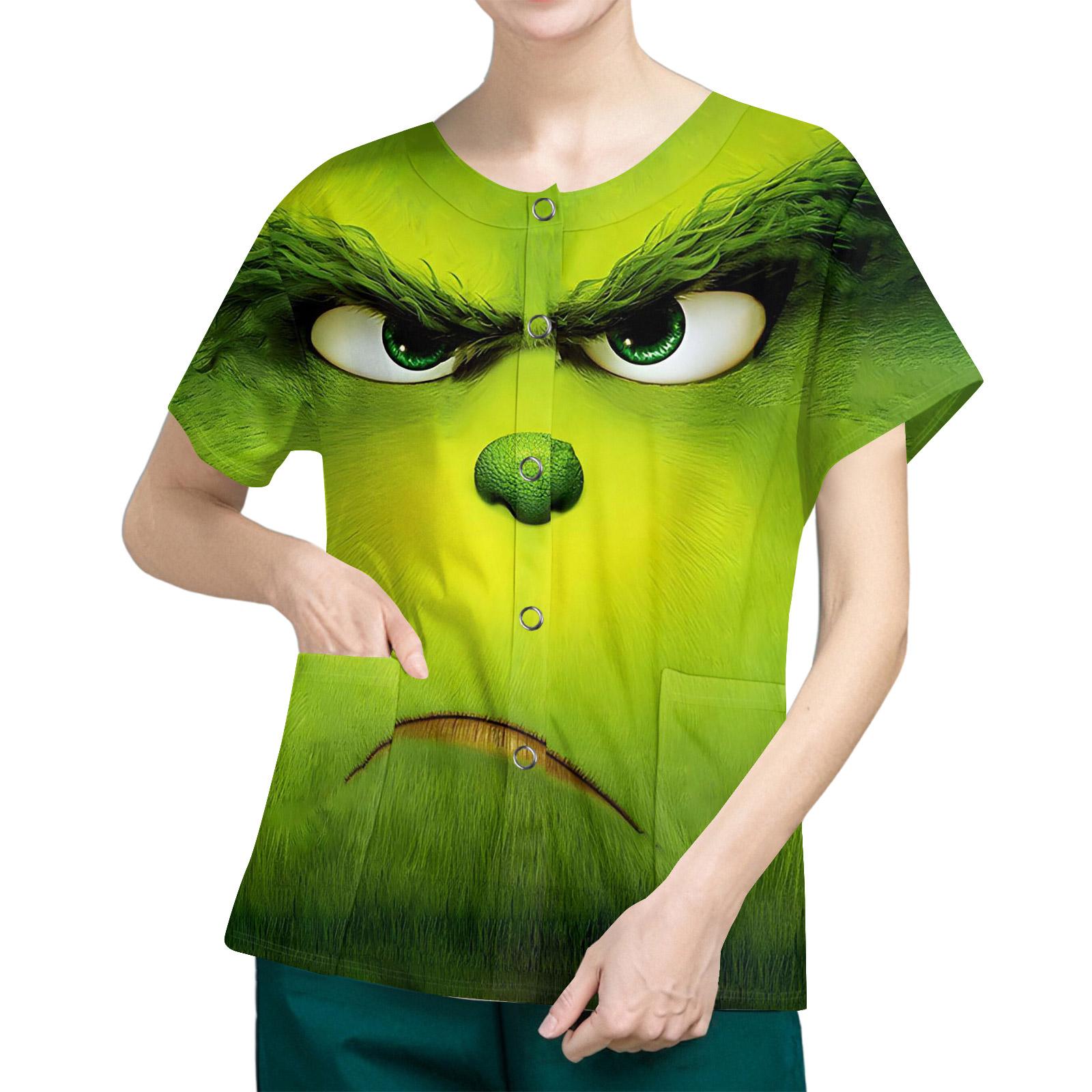 

Женские карманы с короткими рукавами и рисунком, воротник-стойка с рабочим принтом, однобортная защитная одежда, куртка-кардиган, топ XL